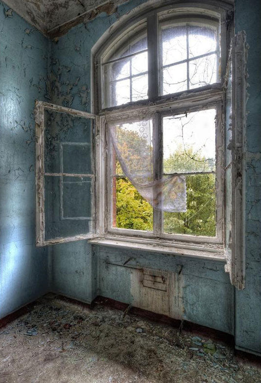 Toile de fond de maison vieux et saleet fenêtre photographie fond architecture