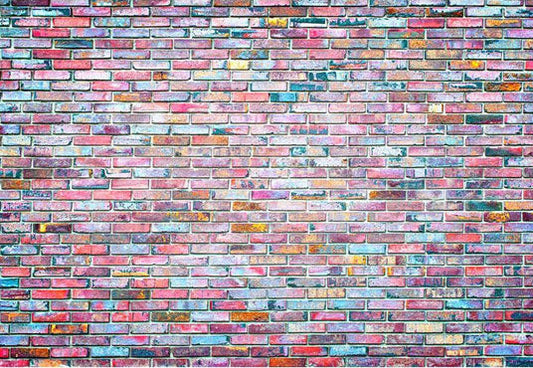 Toile de fond de mur de briques de graffitis colorés décoration de fête fond de photographie