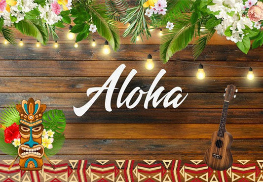 Toile de fond décors d'anniversaire de fête d'été Hawaïen tropical Aloha Luau