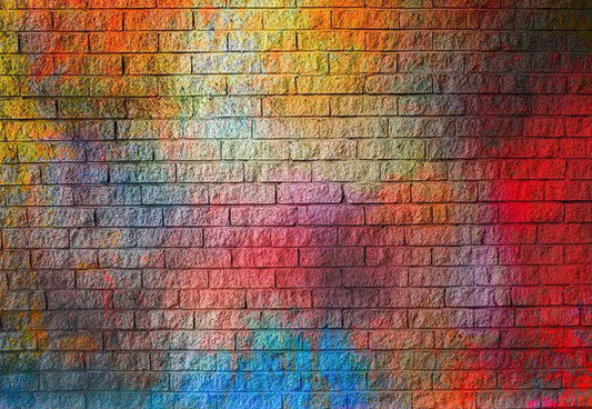 Toile de fond de mur de briques colorées décoration de fête fond de photographie