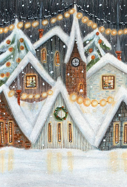 Toile de fond décors de photographie de maison de neige de Noël d'hiver