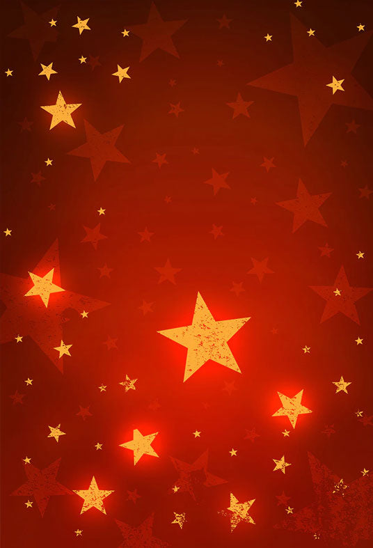 Toile de fond décors d'or d'étoile de fond rouge pour la photographie