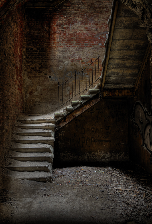 Toile de fond d'escalier historique pour la photographie de grunge SBH0305