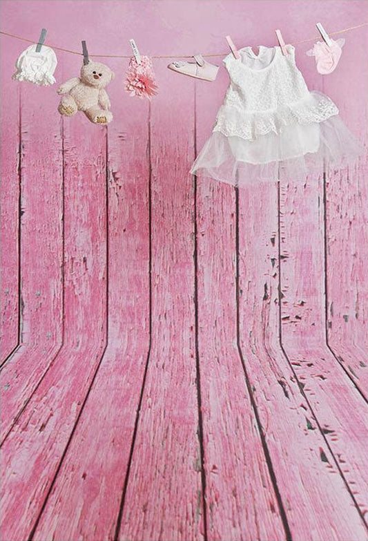 Toile de fond de mur en bois rose pour la photographie