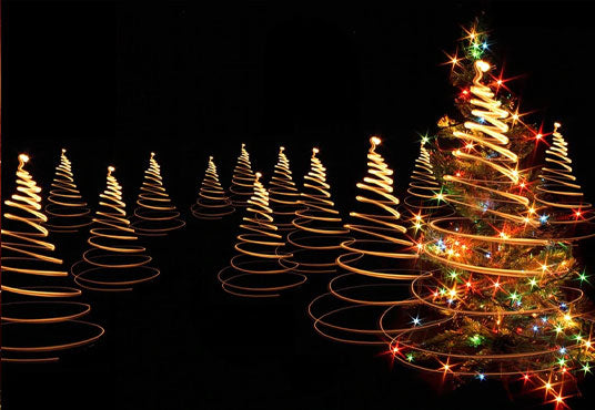 Toile de fond décors de photographie d'arbre de Noël à paillettes noires