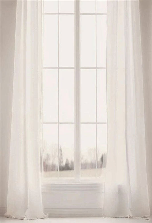 Toile de fond de rideau blanc fenêtre photo