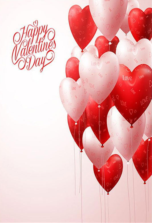 Toile de fond de ballons coeur rouge et rose pour la photographie romantique de la Saint-Valentin