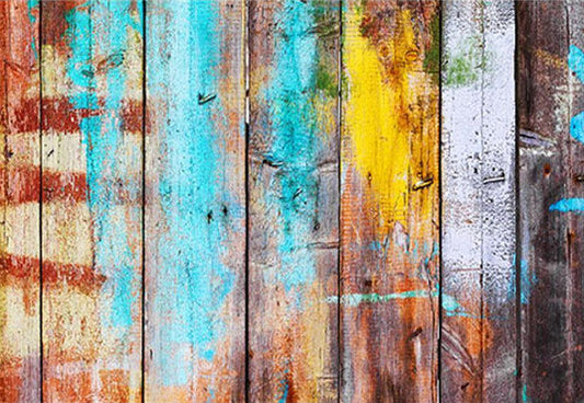 Toile de fond colorée de texture de plancher en bois de graffiti pour la photo de studio