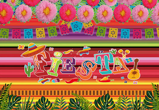Toile de fond de photographie colorée fiesta pour la fête