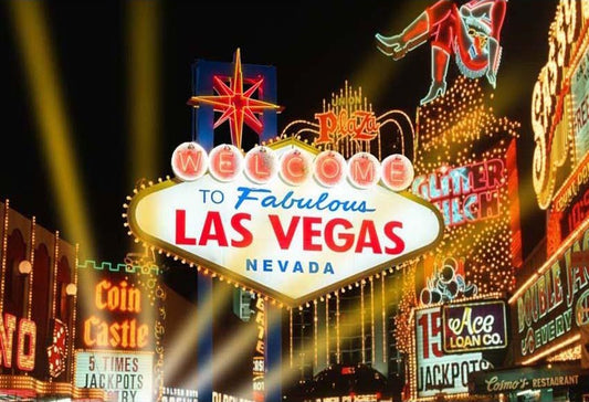 Toile de fond de paysage urbain américain sur le thème de Las Vegas pour la fête