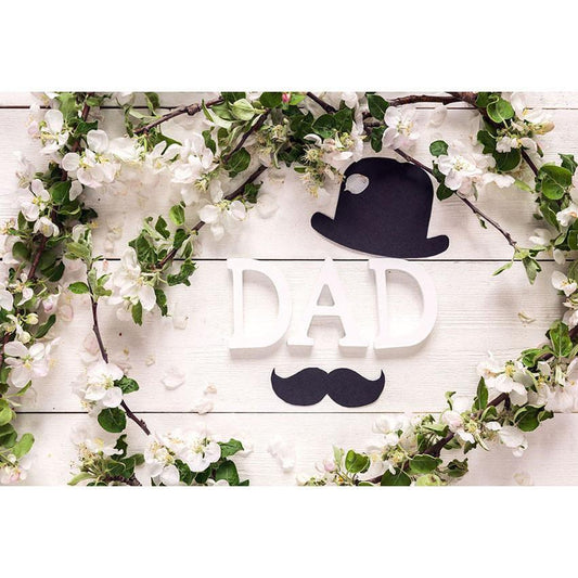 Father's Day Backdrop White Flower Decoration Photography Background