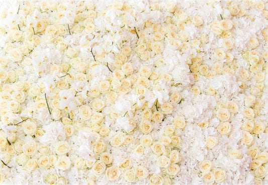 Toile de fond de mur de fleur jaune blanc pour la photographie de fête de mariage