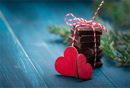 Toile de fond de rouge amour coeur bleu plancher de bois romantique Saint-Valentin fête des mères photographie fond