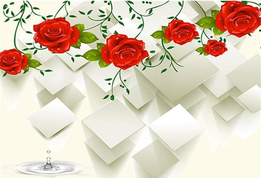 Toile de fond de de Saint-Valentin fête des mères fleurs rouges décoration romantique blanc photographie fond
