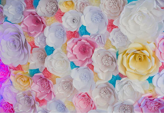 Toile de fond de fleurs colorées imprimées pour célébrer la photographie de la fête des mères