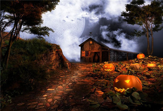 Toile de fond de studio photo d'Halloween de grange rustique