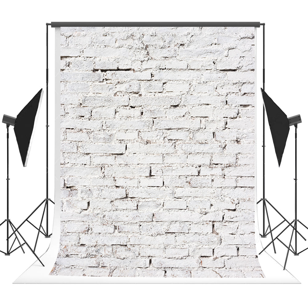 Toile de fond rétro blanc brique mur fond fête portrait vidéo tournage studio K15129