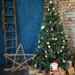 Toile de fond décors de Noël en bois bleu