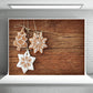 Toile de fond de photographie de biscuits de flocon de neige fond de photo en bois de Noël