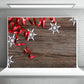 Toile de fond de cadeau de Noël mur en bois photographie flocon de neige fond