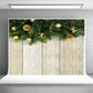 Toile de fond de branche de pin mur en bois photo décor de Noël