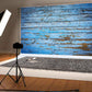 Toile de fond de photo de planches de bois rustique minable bleu KH03738