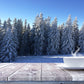 Toile de fond de bois plancher neige forêt photographie fond d'hiver