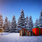 Toile de fond de Noël neige forêt pin pour la photographie