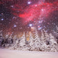 Toile de fond d'hiver forêt étoiles lumière photographie