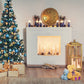 Toile de fond décors de Noël bleu de cheminée blanche