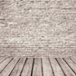 Toile de fond décors de photographie en bois de mur de briques grises
