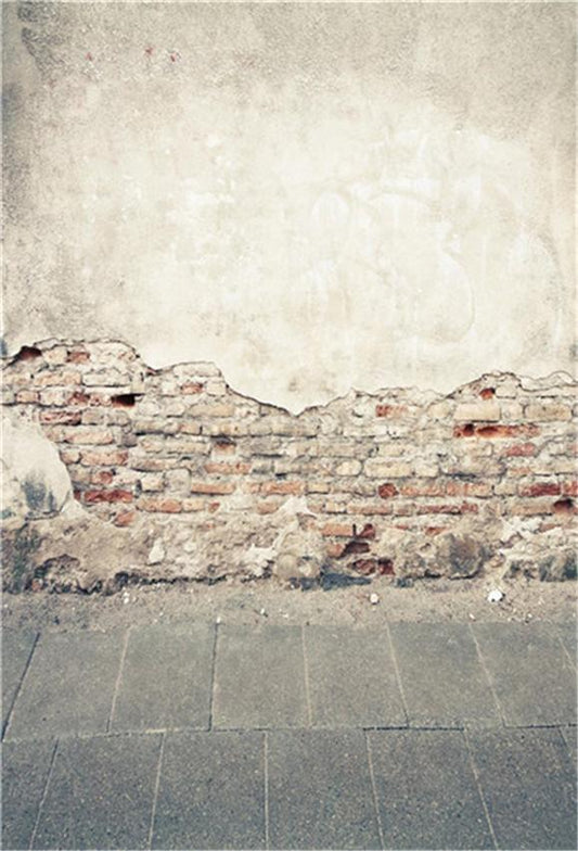 Toile de fond de mur de briques cassées décors photo vintage pour le studio