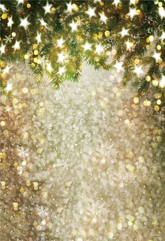Toile de fond décors de photographie d'étoiles de bokeh de Noël brillant d'or