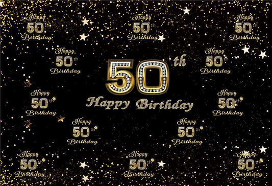 Toile de fond d'étoile d'or de joyeux anniversaire de diamant du 50e pour la fête