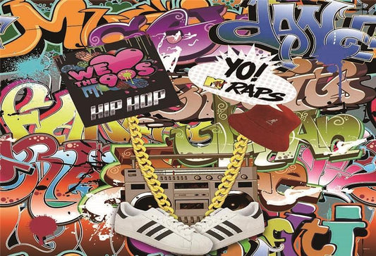 Toile de fond graffiti retour aux années 90 Hip Hop pour la fête