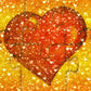 Toile de fond décors de la Saint-Valentin jaune grand coeur rouge pour la session