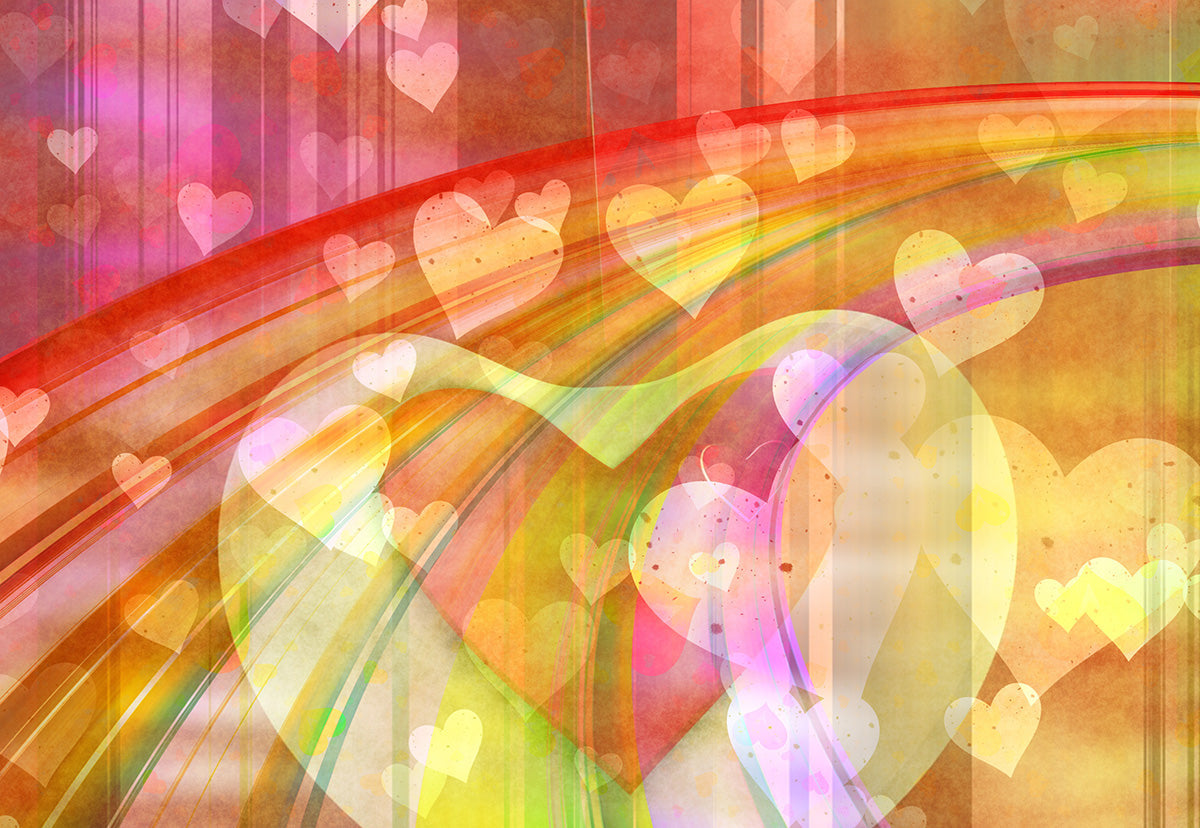 Toile de fond de coeur mur Saint-Valentin colorée