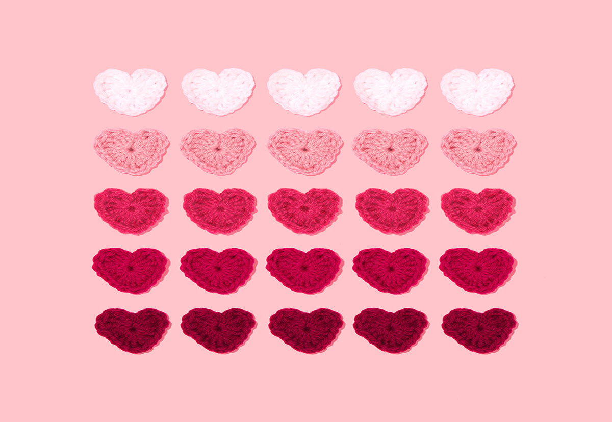 Toile de fond de la Saint-Valentin coeur à tricoter rose pour la photographie