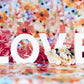 Toile de fond décors de photographie d'amour floral de la Saint-Valentin