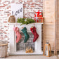 Toile de fond photographie de chaussettes Noël fond cheminée blanche