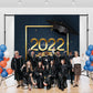 Toile de fond de graduation fond bleu foncé félicitations classee de 2022 de photographie SBH0080