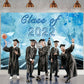 Toile de fond ciel bleu et nuages blancs de fête de remise des diplômes pour les décorations de photographie SBH0084