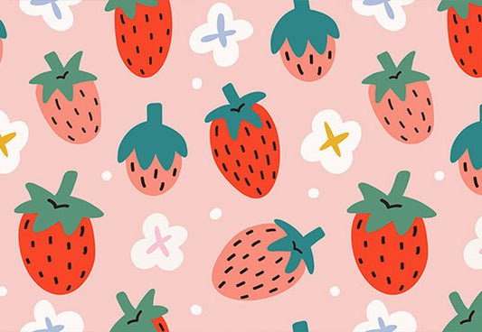 Toile de fond de fruits fraises colorées roses et rouges pour l'été et enfant SBH0122