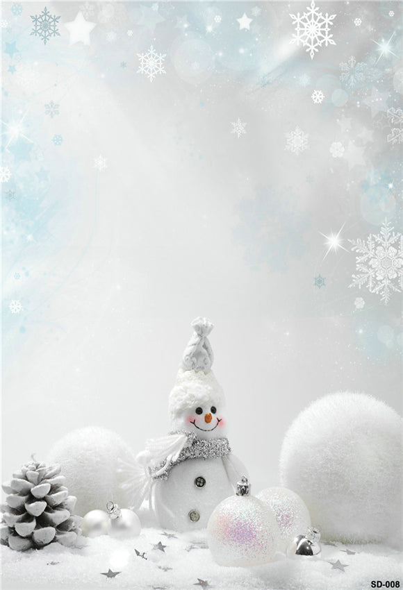 Toile de fond de photographie blanc bonhomme de neige pays des merveilles pour Noël