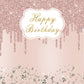 Toile de fond rose de décoration en cristal pour la fête de joyeux anniversaire
