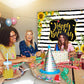 Toile de fond de photographie de bande de décoration de tournesol pour l'anniversaire
