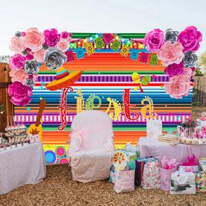 Toile de fond colorée Fiesta pour la photographie de fête d'anniversaire