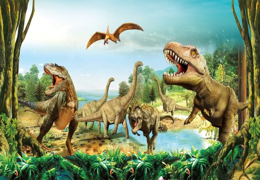 Toile de fond d'animaux des dinosaures du monde jurassique de photographie pour les tout-petits TKH1826