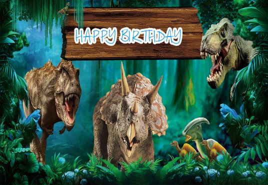Toile de fond de Jurassic Park World dinosaure animaux pour la fête d'anniversaire TKH1829