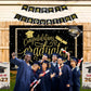 Toile de fond de fête de remise des diplômes noir et or félicitations de photographie 2022 félicitations TKH1853